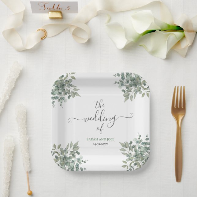 Eucalyptus Wedding Paper Plate (Wedding)