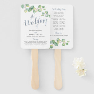 Eucalyptus Wedding Program Fan