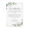 Eucalyptus Wedding Reception Table Thank You Card