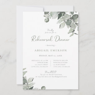 Eucalyptus Wedding Rehearsal Dinner Invitation