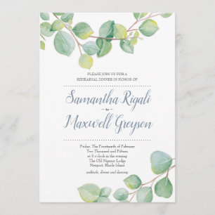 Eucalyptus Wedding Rehearsal Dinner Invitation