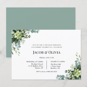 Eucalyptus Wedding Rehearsal Dinner invite
