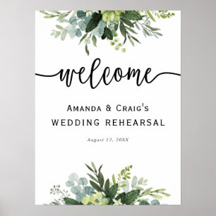 Eucalyptus Wedding Rehearsal Dinner Welcome Sign
