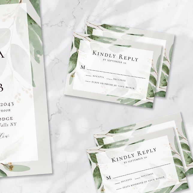 Eucalyptus Wedding RSVP Card (Creator Uploaded)