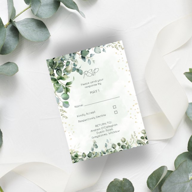 Eucalyptus Wedding RSVP Card 1001 (Creator Uploaded)