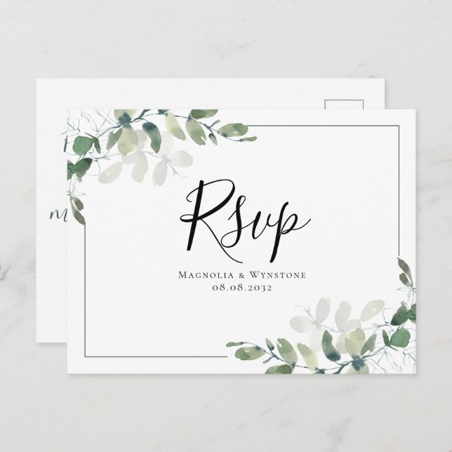 Eucalyptus Wedding RSVP Postcard (Front/Back)