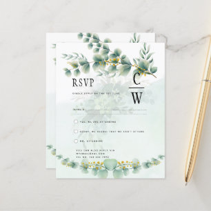 Eucalyptus Wedding RSVP Qr Code Modern Greenery 