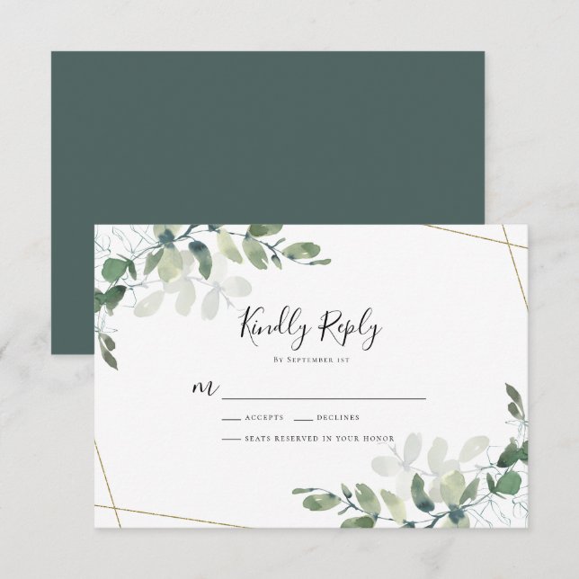 Eucalyptus Wedding RSVP Response Card (Front/Back)