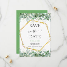 Eucalyptus Wedding Save the Date Card – Greenery