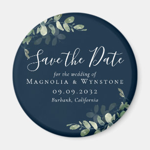 Eucalyptus Wedding Save The Date Magnet