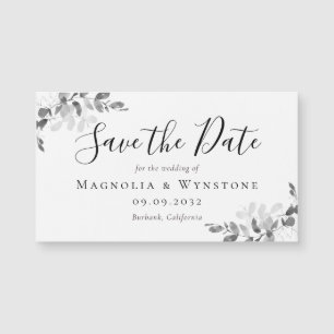 Eucalyptus Wedding Save The Date Magnetic Card