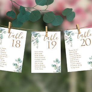 Eucalyptus Wedding Seating Chart Card