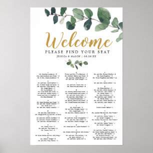 Eucalyptus Wedding Seating Chart Sign