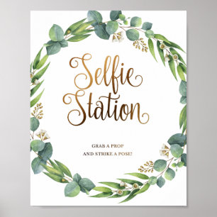 Eucalyptus wedding sign for selfie photo