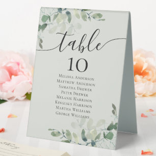 Eucalyptus Wedding Table Seating Chart