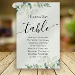 Eucalyptus Wedding Table Seating Chart Table Name Table Number<br><div class="desc">This elegant eucalyptus table card forms part of a co-ordinated wedding suite which is available in our store.</div>