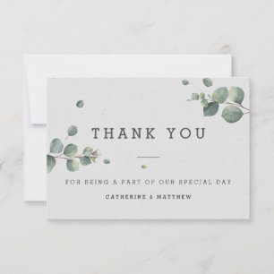 Eucalyptus Wedding Thank You Flat Card