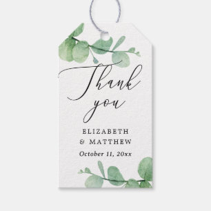 Eucalyptus Wedding Thank You Script Greenery Gift Tags