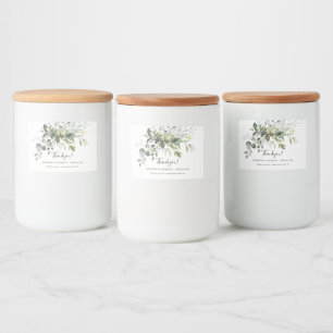 Eucalyptus Wedding Thankyou Favor  Food Label