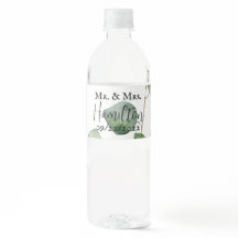 Eucalyptus Wedding Water Bottle Label