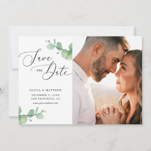 Eucalyptus Wedding Watercolor Botanical Photo Save The Date