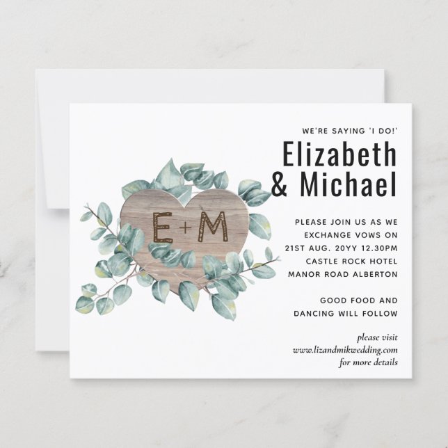 Eucalyptus Wedding - Watercolor Greenery Leaves (Front)