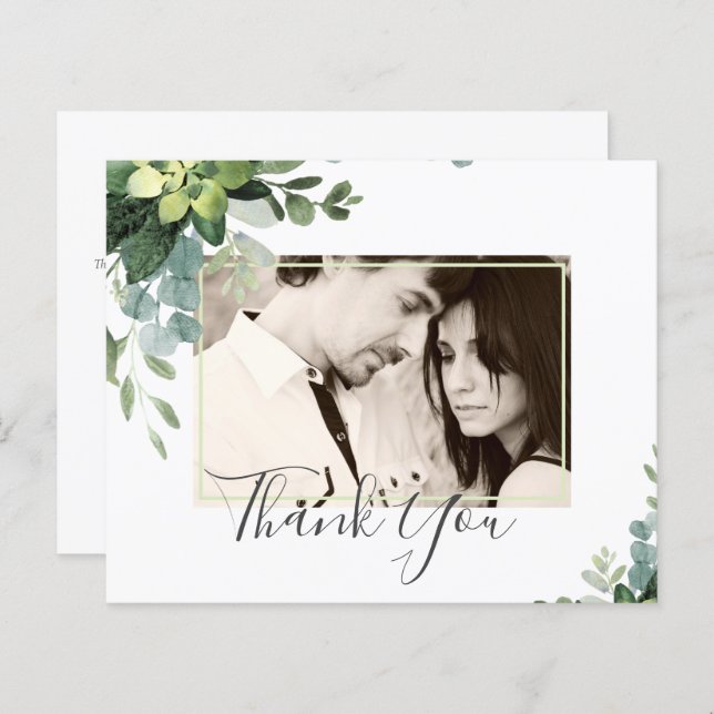 Eucalyptus Wedding - Watercolor Greenery Leaves (Front/Back)