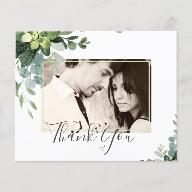 Eucalyptus Wedding - Watercolor Greenery Leaves Flyer (Front)