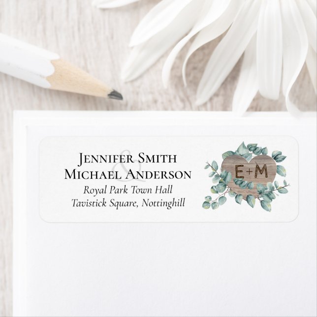 Eucalyptus Wedding - Watercolor Greenery Monogram (Insitu)