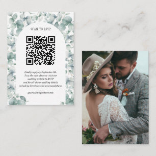 Eucalyptus Wedding Website Budget RSVP QR Code Enclosure Card
