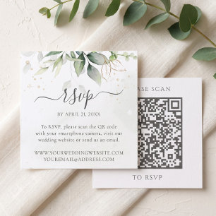 Eucalyptus Wedding Website QR Code RSVP Enclosure Card
