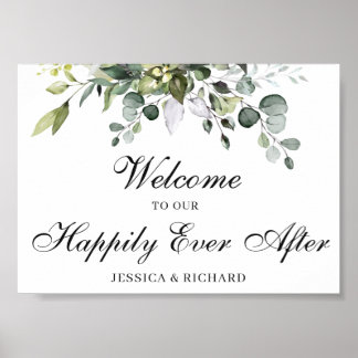Eucalyptus Wedding Welcome Poster Sign