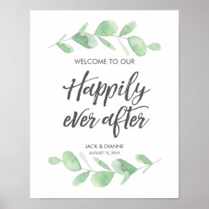 Eucalyptus Wedding Welcome Sign
