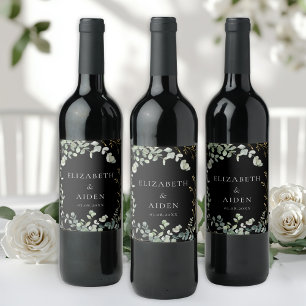 Eucalyptus Wedding Wine Label