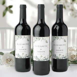 Eucalyptus Wedding Wine Label