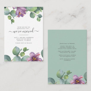 Eucalyptus We've Moved Greenery Floral Moving Card
