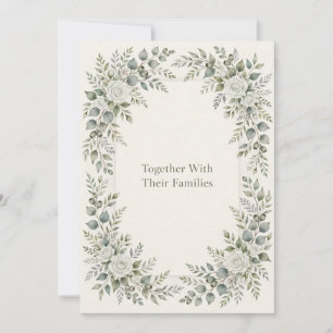 Eucalyptus & White Roses Botanical Wedding Invite