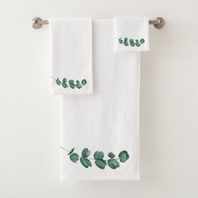 Eucalyptus White Towel Set (Insitu)