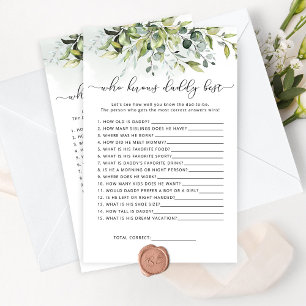 Eucalyptus Who knows daddy best baby shower game
