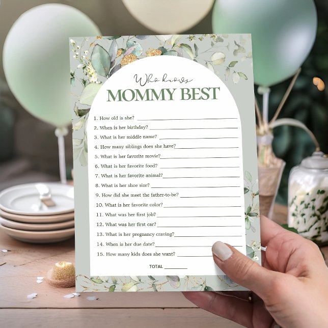Eucalyptus Who Knows Mommey Best Baby Shower games (Creator Uploaded)