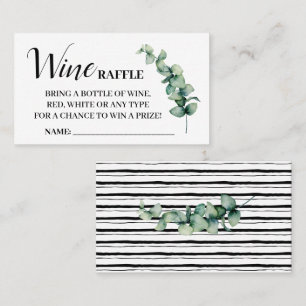 Eucalyptus Wine Raffle Ticket card Bridal Shower