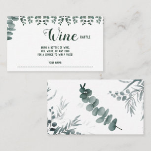 Eucalyptus Wine Raffle Wedding Bridal Shower card