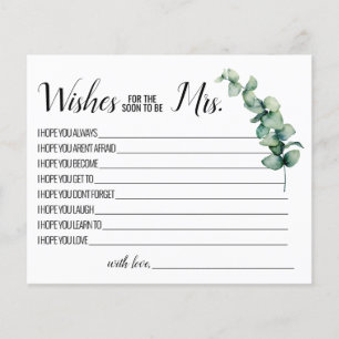 Eucalyptus Wishes for the Soon to be Mrs card