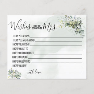 Eucalyptus Wishes for the Soon to be Mrs card