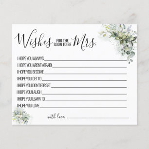 Eucalyptus Wishes for the Soon to be Mrs card