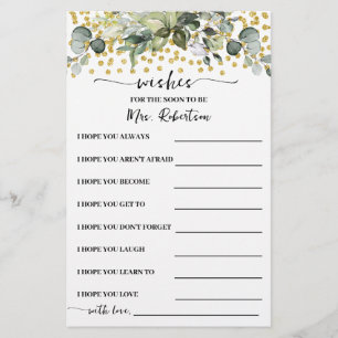 Eucalyptus Wishes for the Soon to be Mrs card Flye