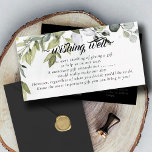 Eucalyptus Wishing Well for Wedding Enclosure Card<br><div class="desc">An Elegant Calligraphy wedding invitation insert,  suggests monetary funds to your guests instead of gifts. The wishing well card comes with a beautiful modern background and botanical,  foliage,  and greenery style.</div>