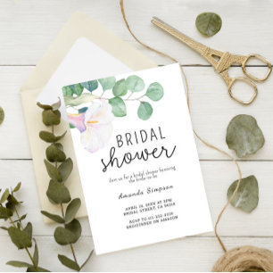 Eucalyptus with Calla flower Bridal Shower Invitation