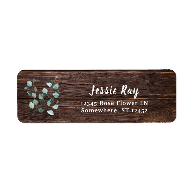 Eucalyptus & Wood Greenery Return Address (Front)