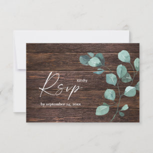Eucalyptus & Wood Greenery with Meal RSVP Card